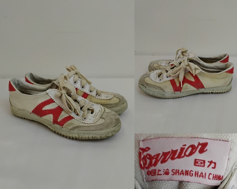Vintage Shanghai Warrior Volleyball Sneakers Womens 6 White/Red Athletics #W5180
